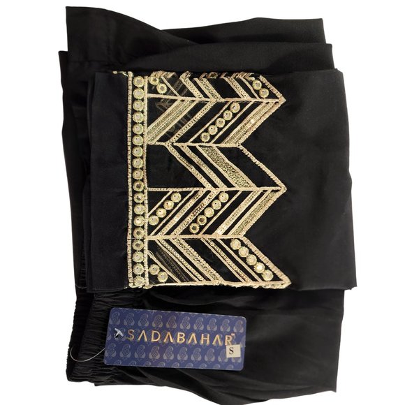 Women's Silk Trouser Pant Mirror Embroidered Sadabahar Designer Pakistani Indian - Picture 14 of 16